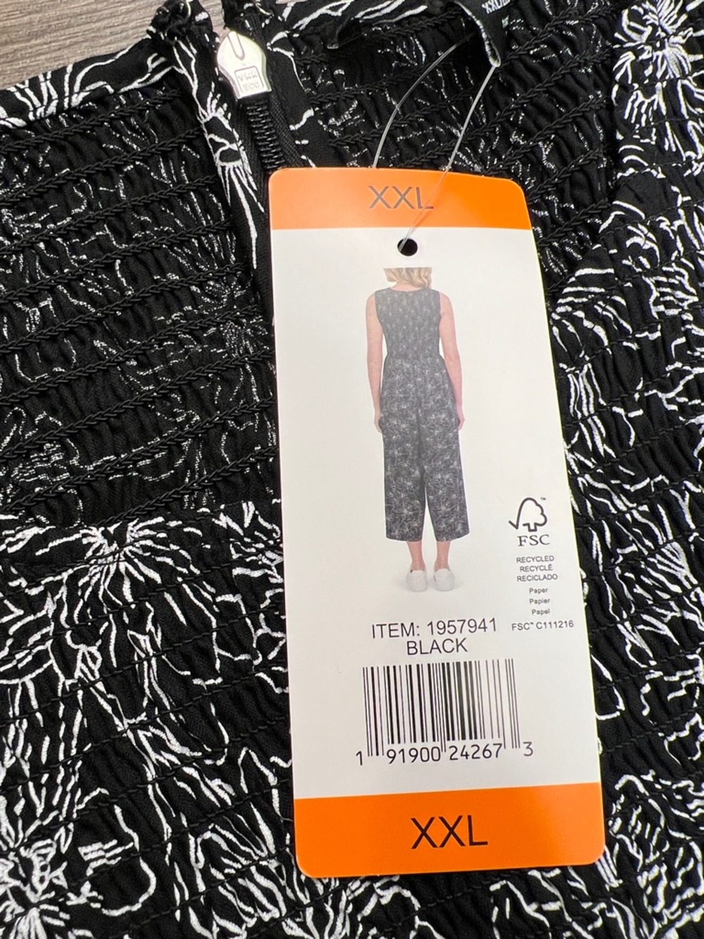 Andrew Marc Black Floral Print Sleeveless Wide-Leg Jumpsuit - Picture 11 of 13